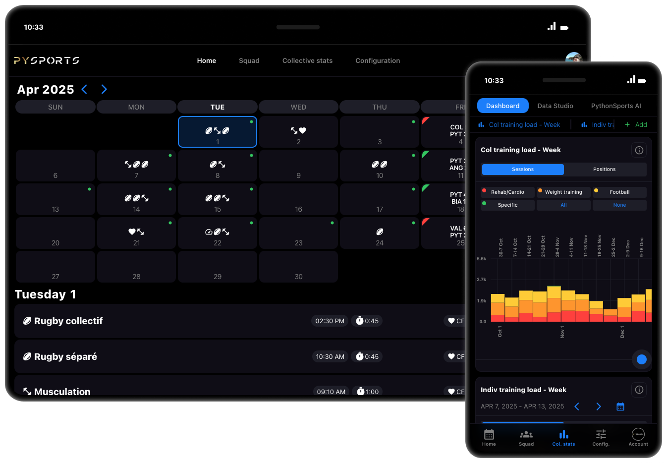 PythonSports état de forme wellness variations