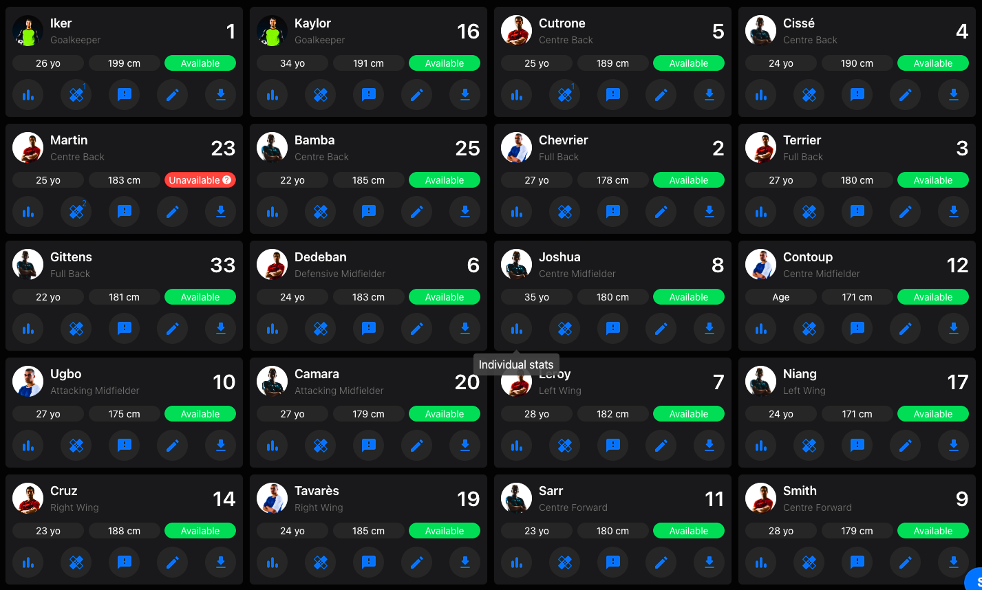 PythonSports individual tracking